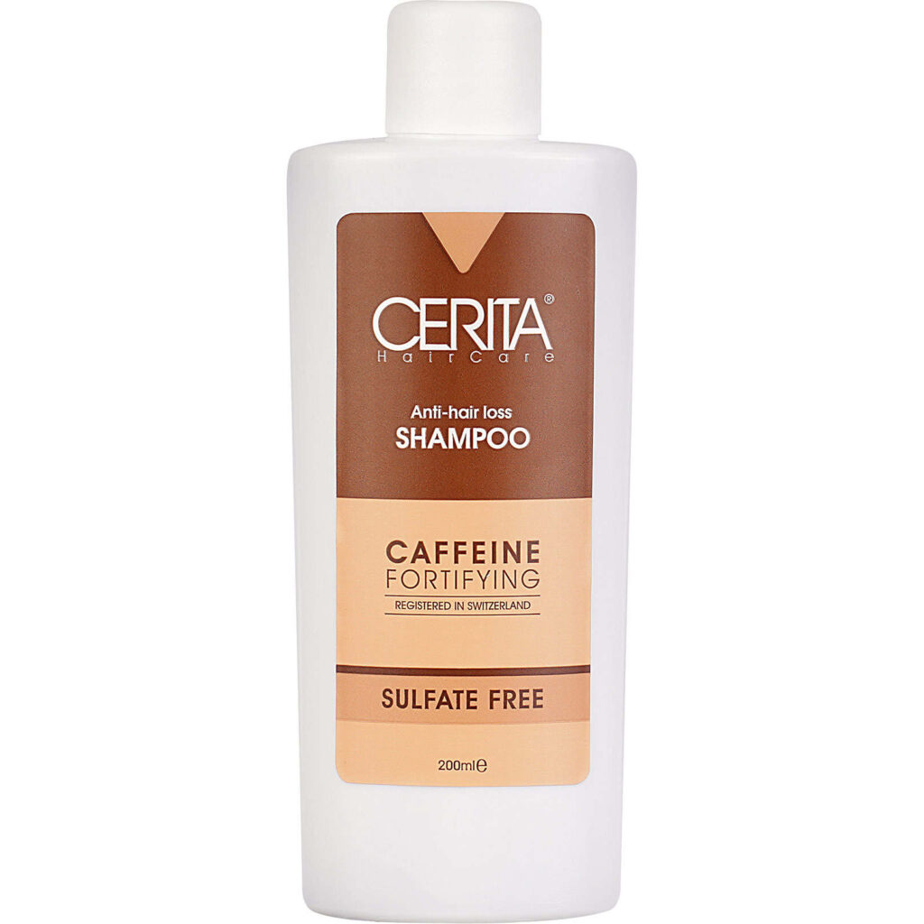 Shampooing à la caféine Cerita Renforçant et Anti-chute - Réduit la chute des cheveux et renforce.
