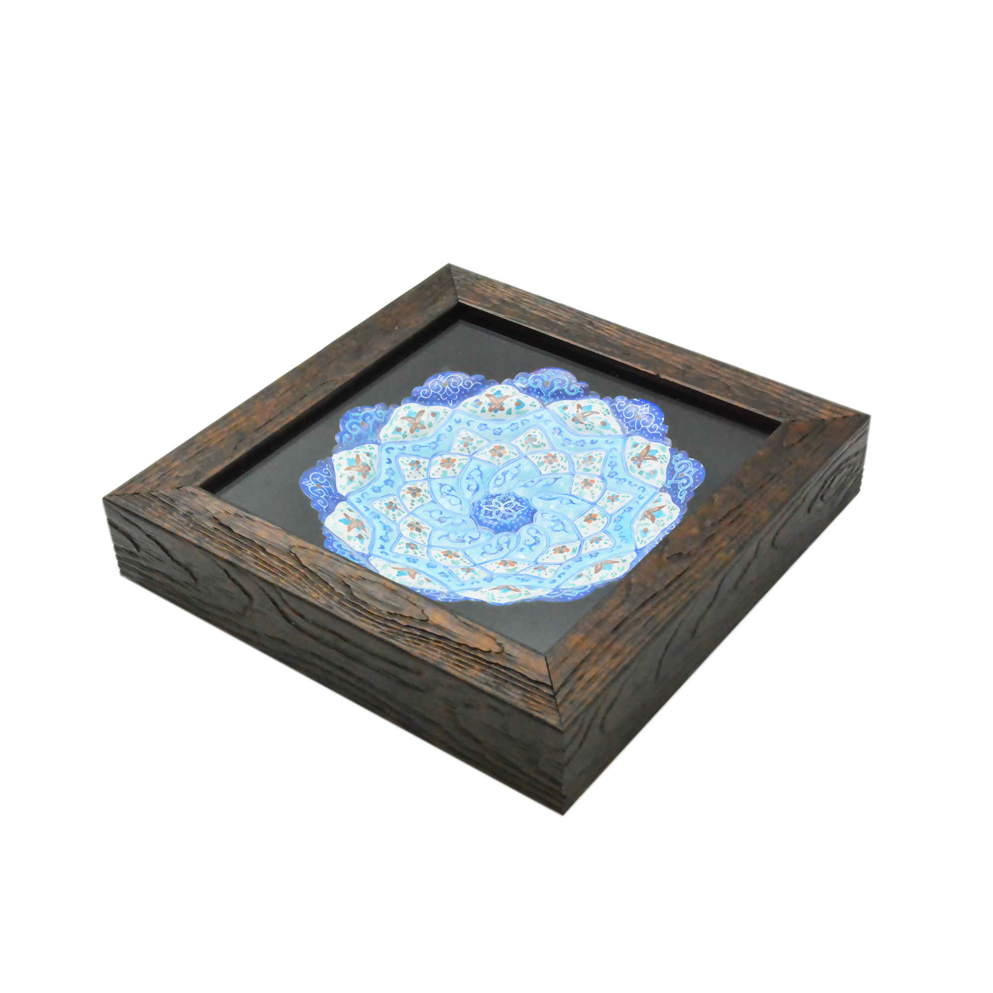 Assiette Décorative en Cuivre Peinte à la Main avec de l’Émail Minakari Persan Daryai