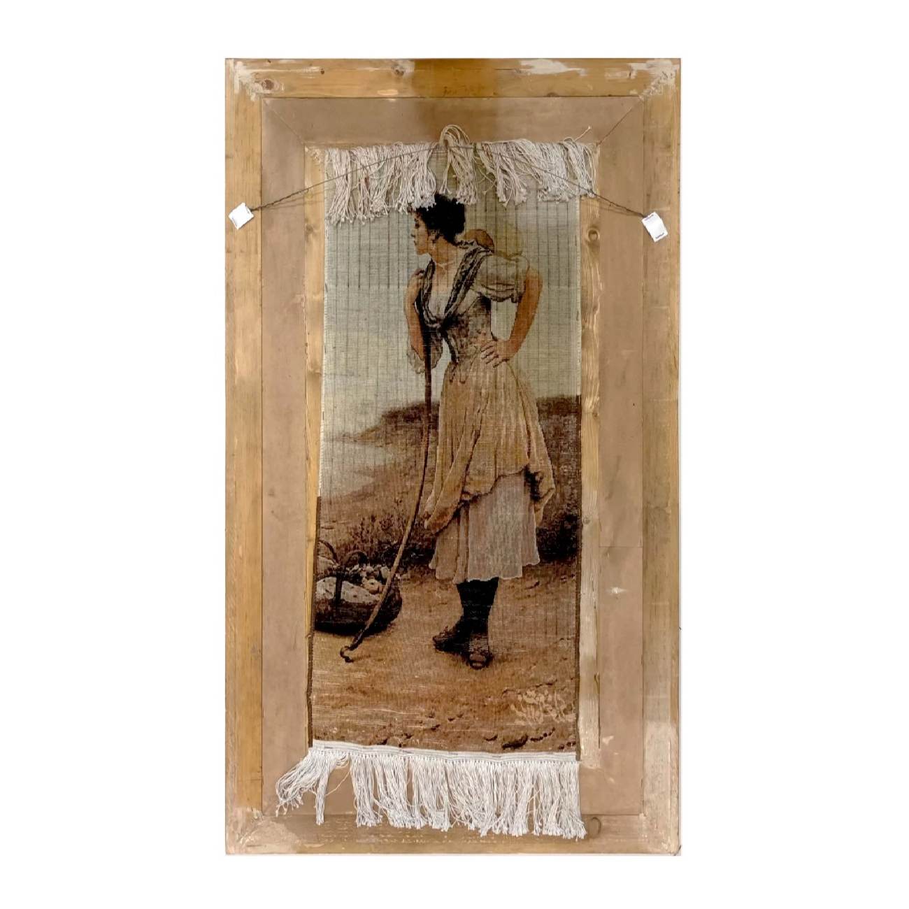 Tapis persan figuratif noué à la main de Tabriz représentant Eugene de Blaas – Rêverie