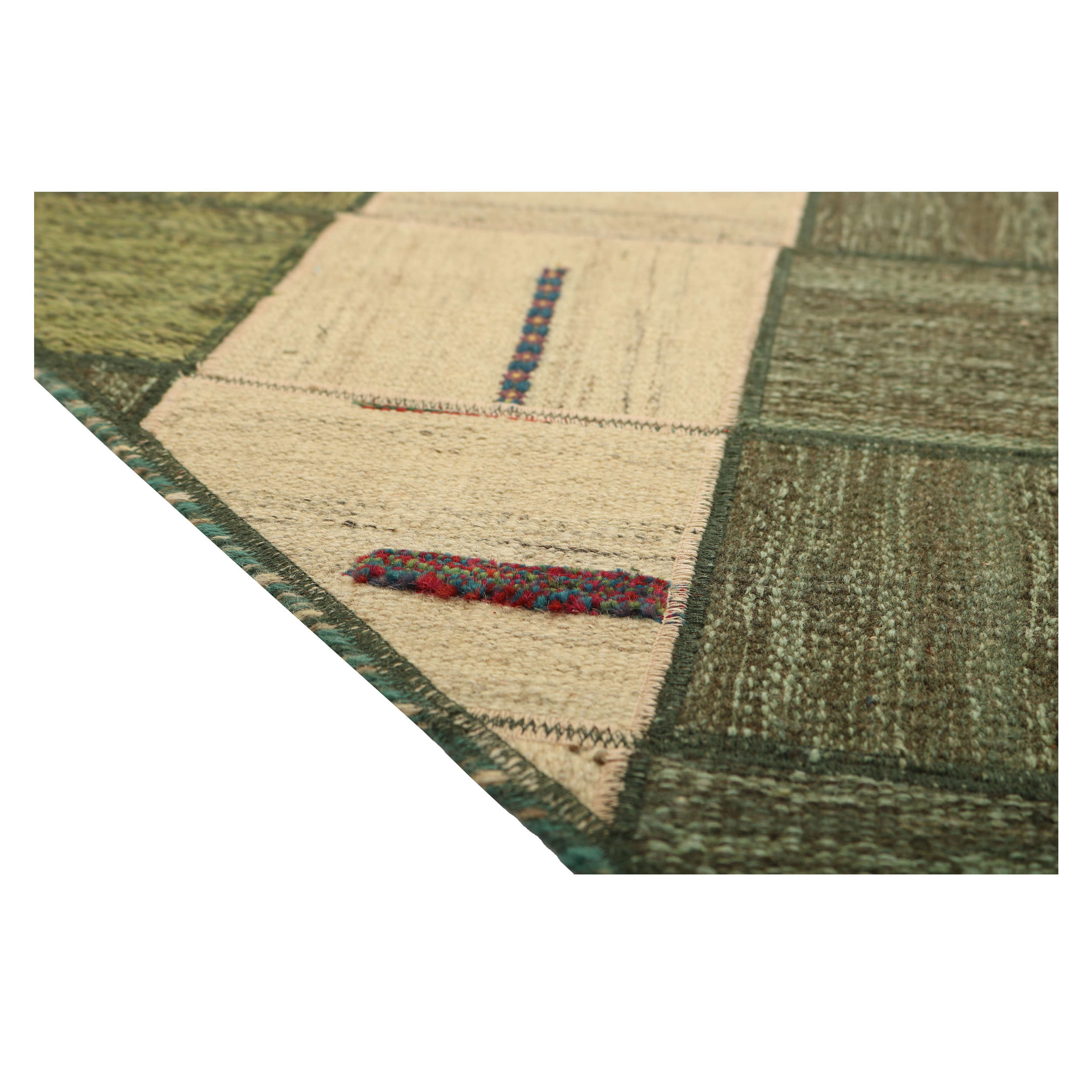 Tapis Kilim Persan Patchwork Tissé à la Main Crème