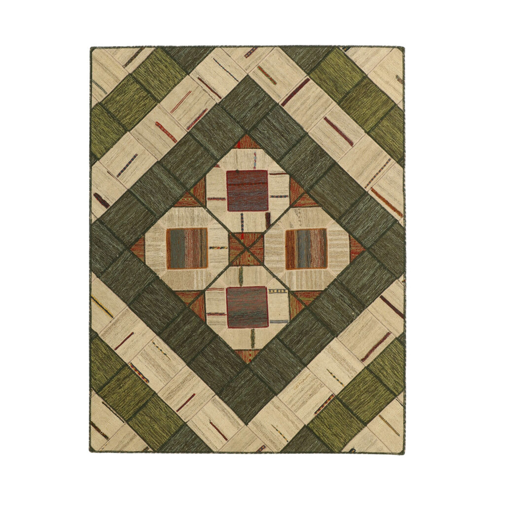 Tapis Kilim Persan Patchwork Tissé à la Main Crème