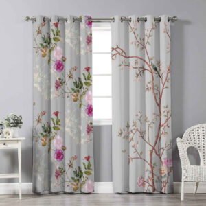 Rideau Œillets en Velours Imprimé – Floral Hana (280×140 cm)