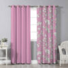 Printed Velvet Eyelet Curtain – Floral Nirvana (280x140 cm)