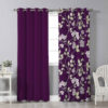 Printed Velvet Eyelet Curtain – Floral Nirvana (280x140 cm)