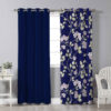 Printed Velvet Eyelet Curtain – Floral Nirvana (280x140 cm)