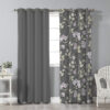 Printed Velvet Eyelet Curtain – Floral Nirvana (280x140 cm)