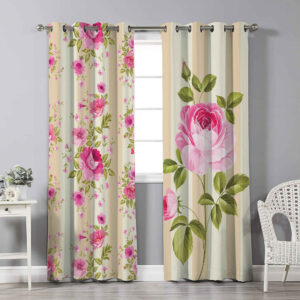 Rideau Œillets en Velours Imprimé – Floral Sahel (280×140 cm)