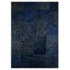 Tapis Persan Vintage Patchwork Noué à la Main Bleu Marine