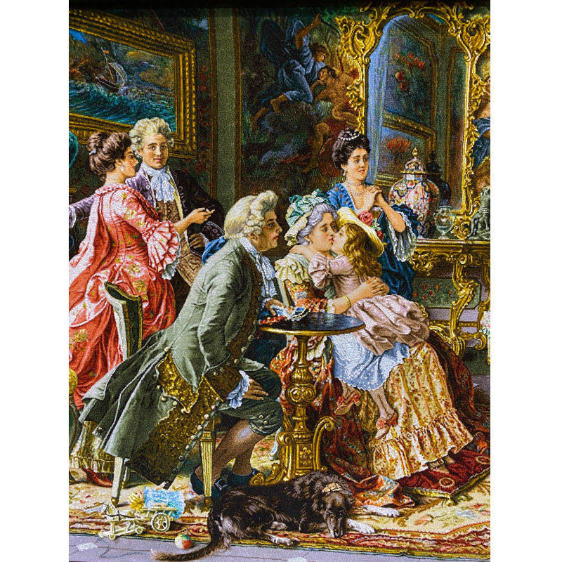 Tapis persan figuratif noué à la main représentant l’anniversaire de grand-mère – Arturo Ricci