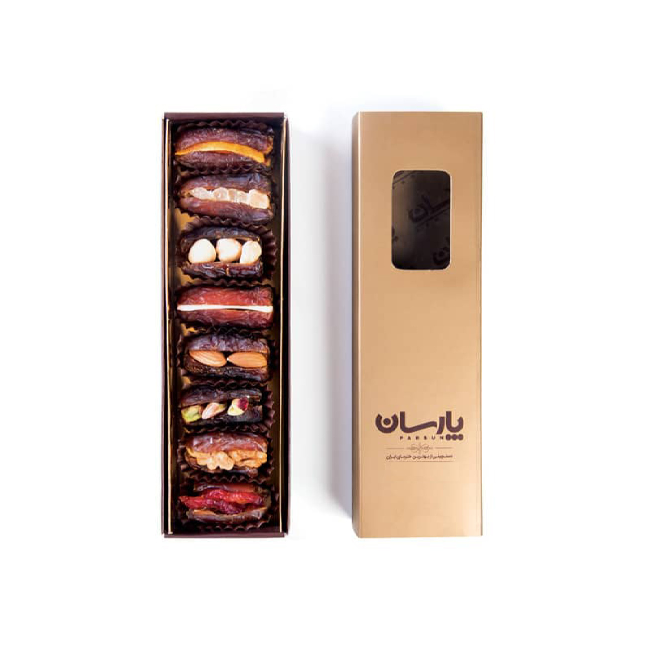 Dattes iraniennes séchées – variété Piarom farcies aux noix assorties