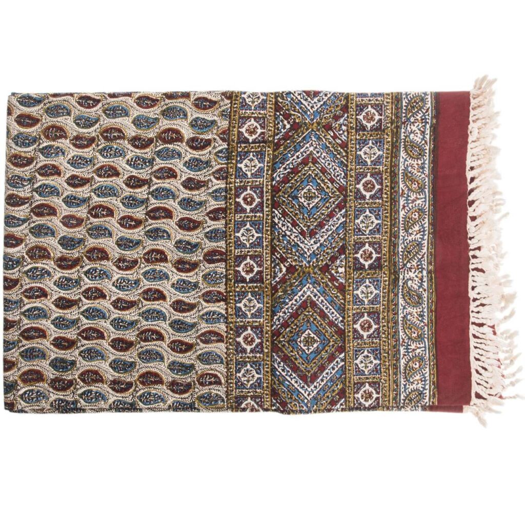 Nappe iranienne : L'art traditionnel de l'impression sur bloc Kalamkari d'Isfahan Binesh