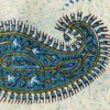 Nappe Iranienne : Imprimée au Bloc Traditionnel Kalamkari d'Ispahan - Modèle Bleu