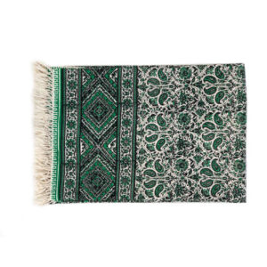 Nappe iranienne : L’art traditionnel de l’impression sur bloc Kalamkari d’Isfahan Green