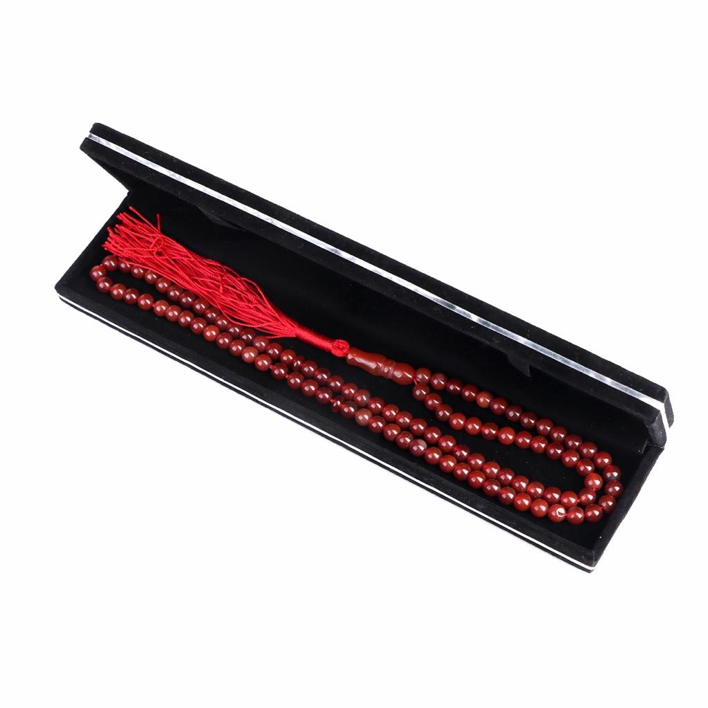 Chapelet islamique en agate rouge avec 101 perles