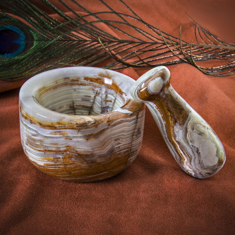 Ensemble Mortier et Pilon en Marbre Fabriqué à la Main pour Chefs et Cuisiniers à Domicile