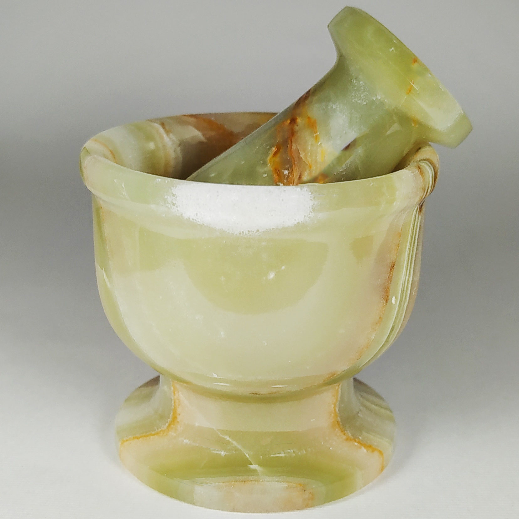 Ensemble Mortier et Pilon en Marbre Fabriqué à la Main pour le Mélange de Safran et d’Épices