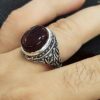 Bague en argent Agate Islamique pour homme Élégance Ya Imam Reza