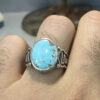 Bague en Argent Persan Faite Main pour Homme avec Turquoise de Neyshabur