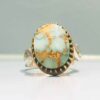 Bague pour Homme en Argent Persan Motif Cachemire avec Turquoise Naturelle de Neyshabur