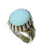 Bague en Argent Persan Faite Main avec Turquoise de Neyshabur Ajami