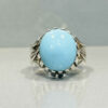 Bague en Argent Persan Faite Main avec Turquoise de Neyshabur Ajami