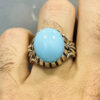 Bague en Argent Persan Faite Main avec Turquoise de Neyshabur Ajami