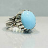 Bague en Argent Persan Faite Main avec Turquoise de Neyshabur Ajami