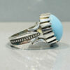 Bague en Argent Persan Faite Main avec Turquoise de Neyshabur Ajami