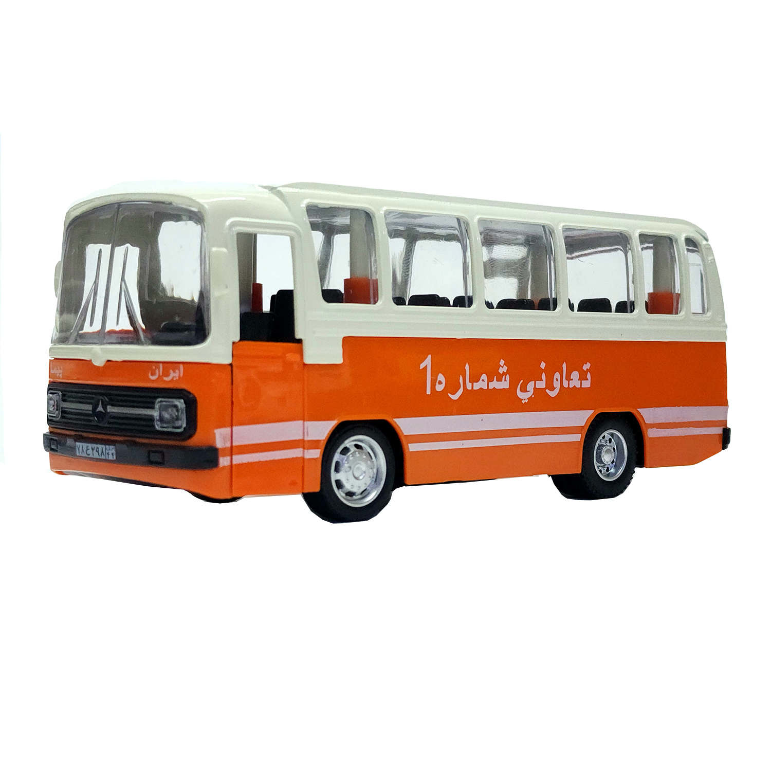 Autobus jouet Mercedes Benz O 303 modèle 1974 - Diecast fonctionnant sur piles avec phares