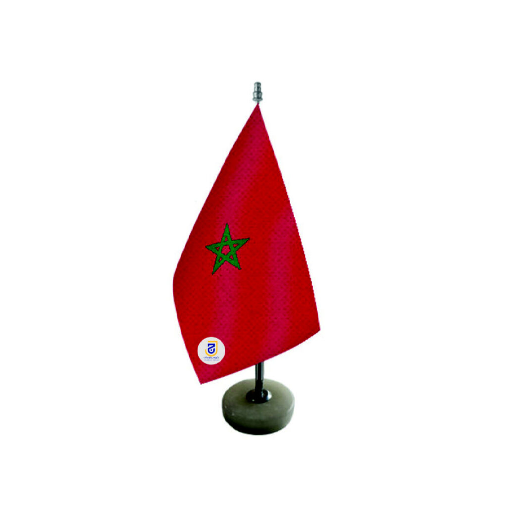 Drapeau de Table du Maroc avec Base en Pierre