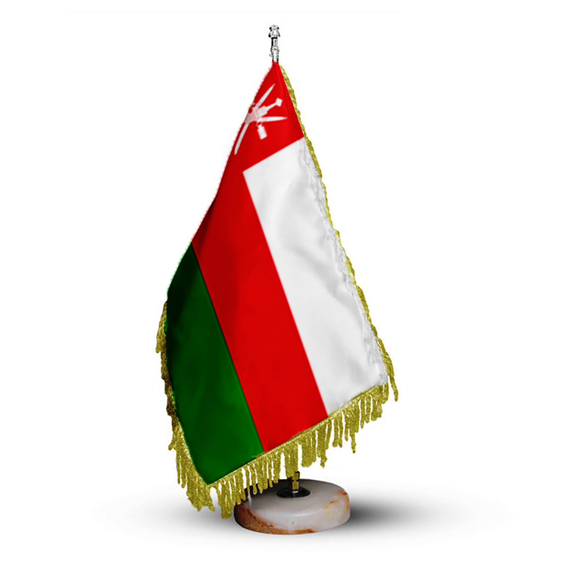Drapeau de Table d'Oman avec Base en Pierre