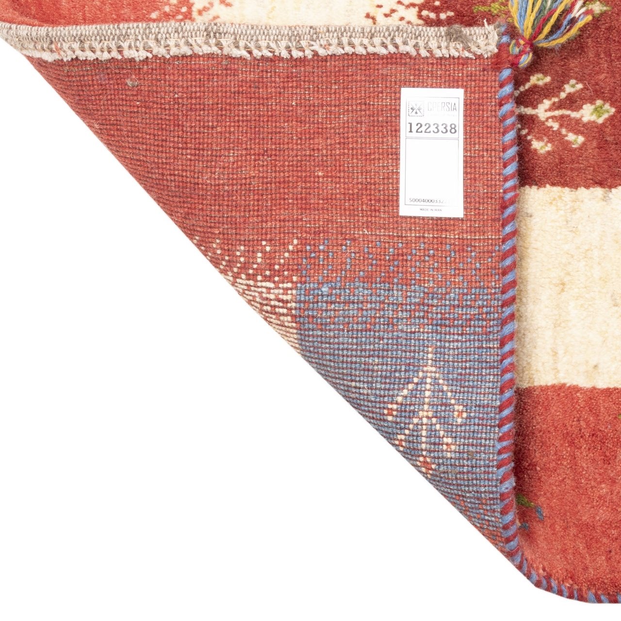 Tapis Gabbeh en laine persane tissé à la main en Fars motifs animaliers arbres