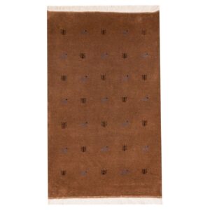 Tapis Gabbeh en laine persane original tissé à la main brun