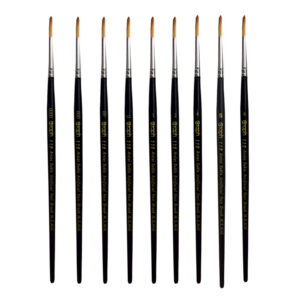 Set de 10 pinceaux ronds en poils pour aquarelle, acrylique et gouache