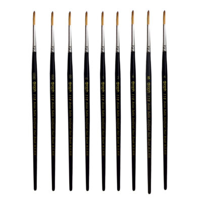 Set de 10 pinceaux ronds en poils pour aquarelle, acrylique et gouache