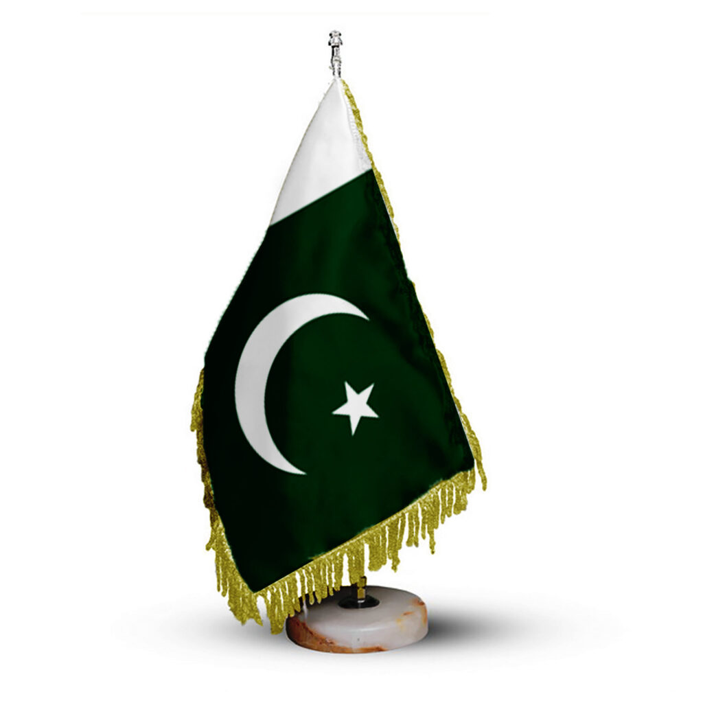 Drapeau de Table du Pakistan avec Base en Pierre