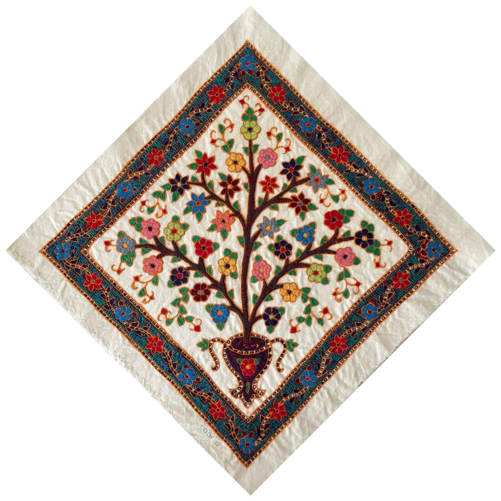 Élégance de Pateh Kerman Nappe Artisanale Arbre de Vie