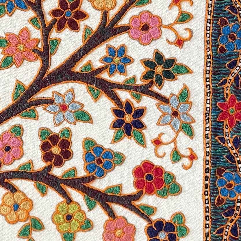 Élégance de Pateh Kerman Nappe Artisanale Arbre de Vie