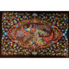 Tapis persan figuratif noué à la main de Qom représentant des paons