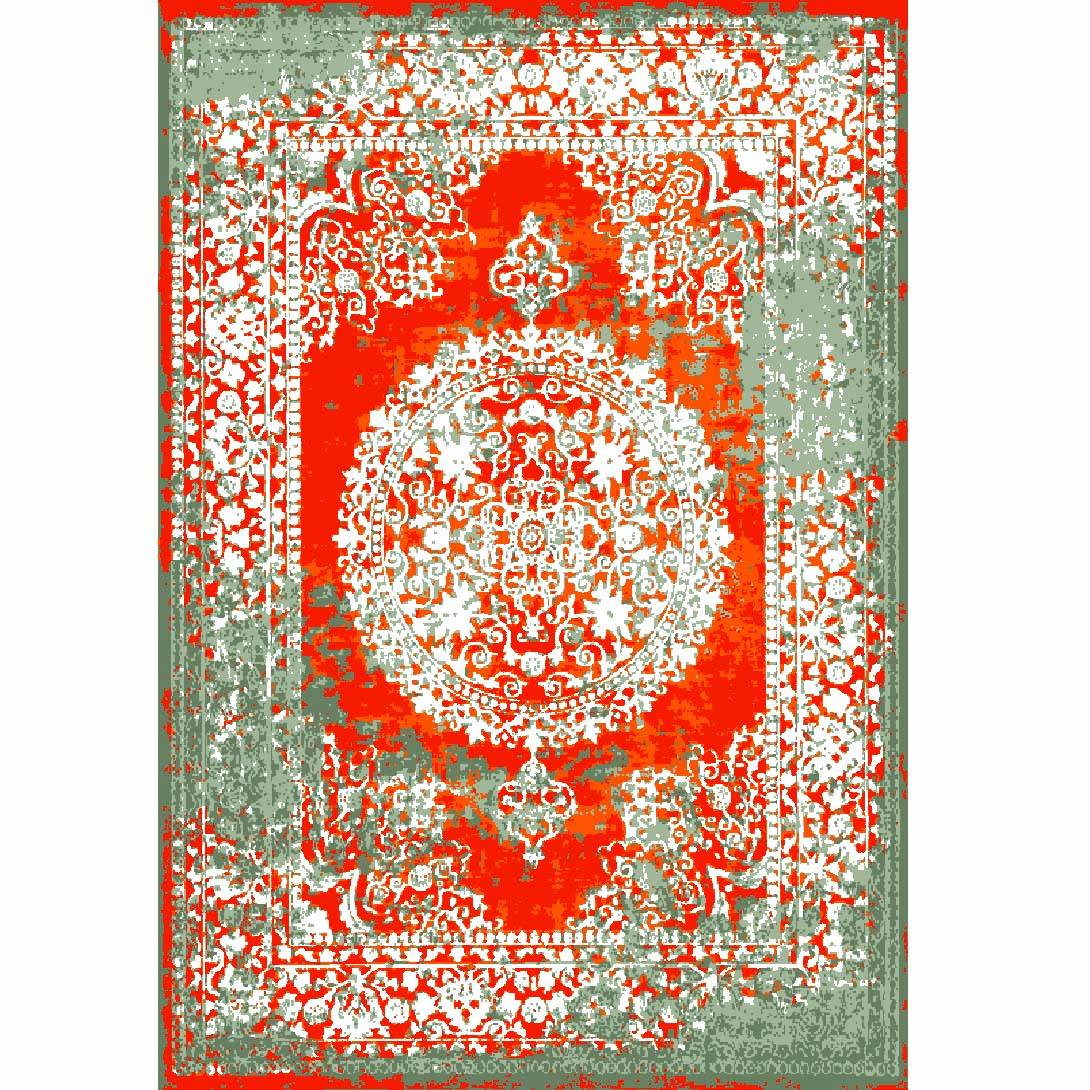 Tapis persan avec soie noué à la main à Tabriz Lachak Toranj orange