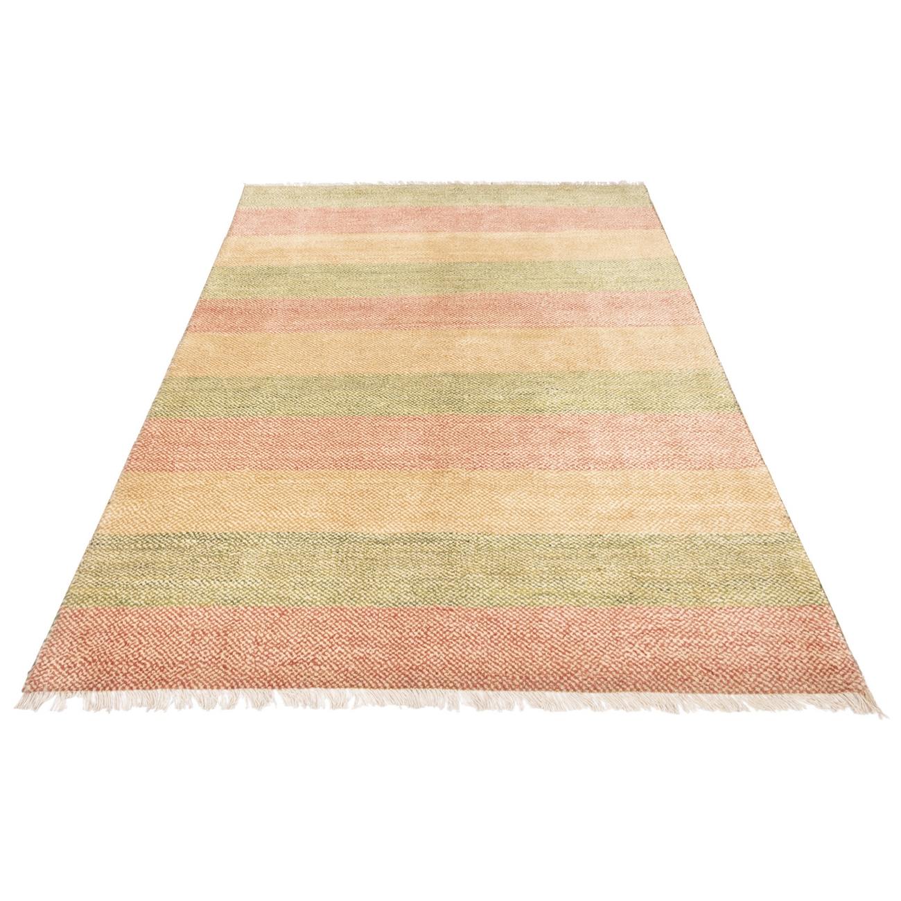 Tapis Gabbeh en laine persane original tissé à la main en Fars rayé