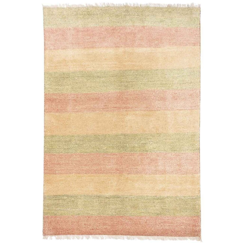 Tapis Gabbeh en laine persane original tissé à la main en Fars rayé