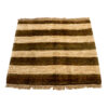 Tapis Gabbeh en laine persane véritablement tissé à la main rayé brun