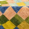 Tapis Gabbeh en laine persane tissé à la main en Fars checkered