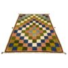 Tapis Gabbeh en laine persane tissé à la main en Fars checkered