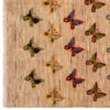 Tapis Gabbeh en laine persane tissé à la main en Fars papillon crème
