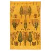 Tapis Gabbeh en laine persane tissé à la main en Fars jaune