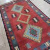 Tapis Kilim en laine persane tissé à la main à Shiraz Soumak rouge