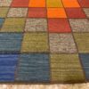 Tapis Kilim en laine persane tissé à la main authentique checkered rouge