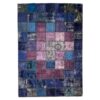 Tapis Persan Patchwork Noué à la Main Bleu Marine